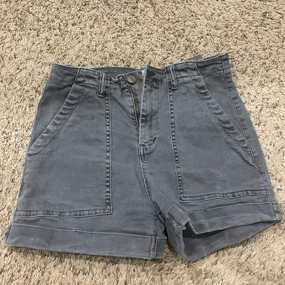 Dark gray blue Jean shorts